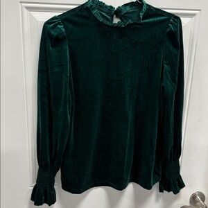 Elegant Green Velvet Women's Top